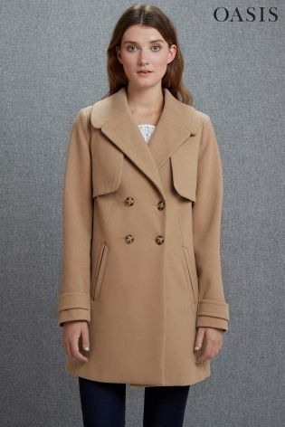 Camel Oasis 70's Double Breasted Swing Coat